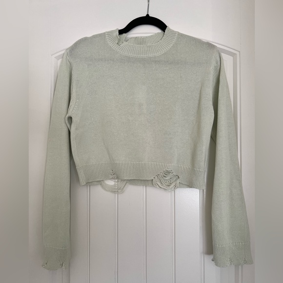 525 America Distressed Crop Sweater | Size M - Picture 2 of 7